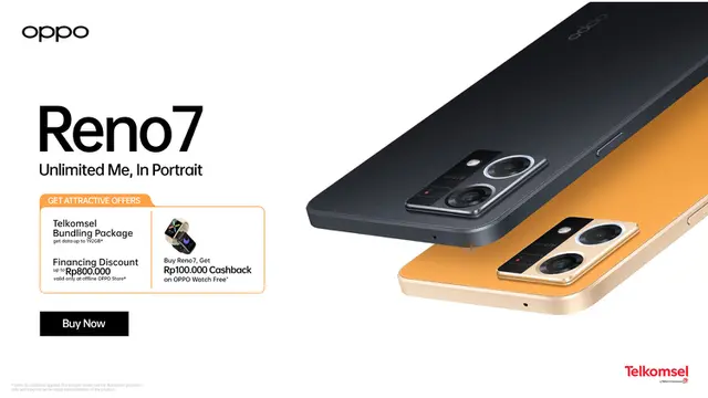 OPPO Reno7 yang dibanderol dengan harga Rp5.199 juta di Indonesia.