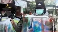 Polisi bubarkan konvoi kelulusan siswa di Pati, Jawa Tengah. (Liputan 6 SCTV)
