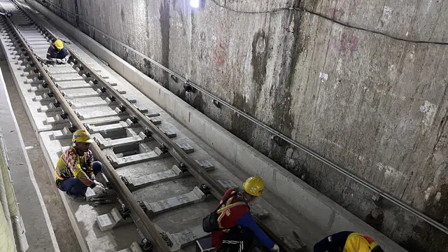 Menelusuri Stasiun MRT Monas pada Rabu (22/7/2026). (Liputan6.com/Winda Nelfira).