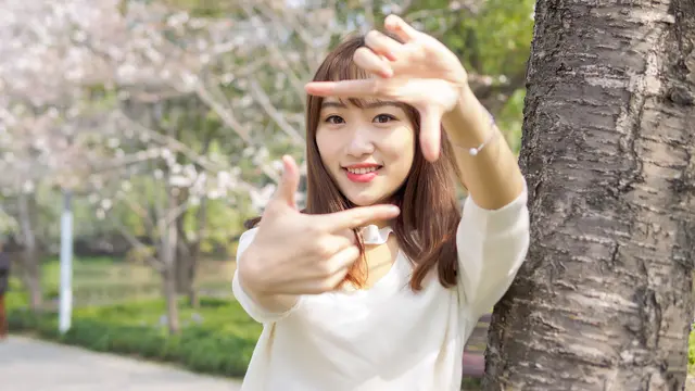 wajah cantik foto bahagia