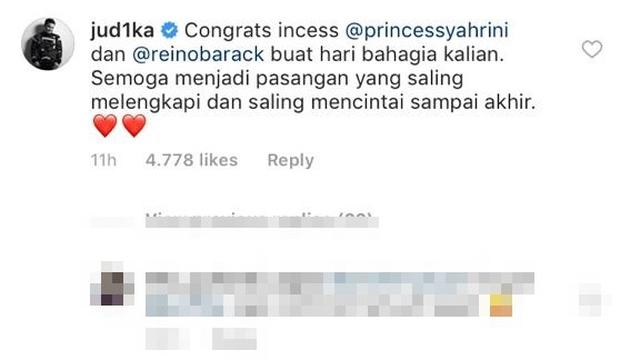 Ucapan selamat untuk Syahrini (foto: instagram @princessyahrini)