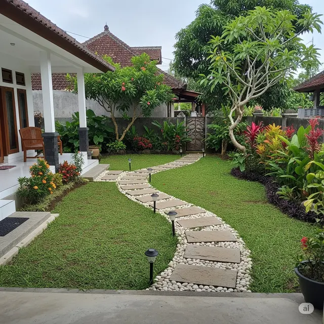 Halaman Rumah Sederhana Tapi Indah. Foto: Gemini