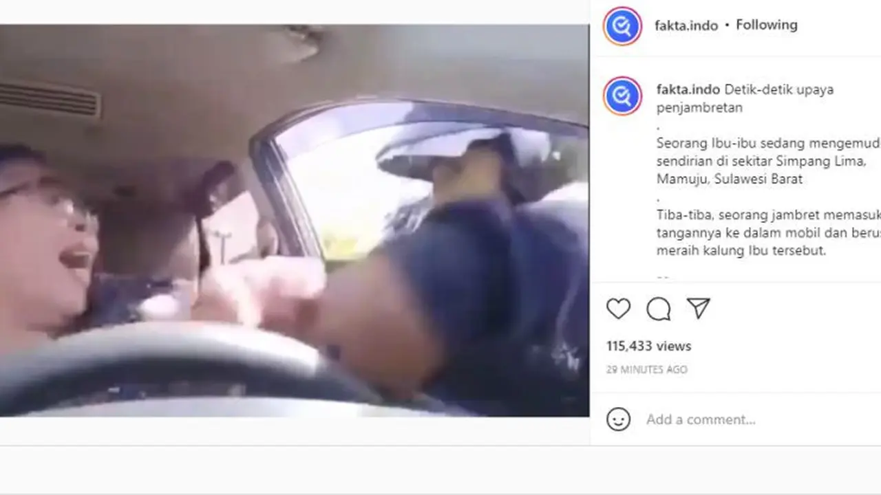 Detik-Detik Pengendara Emak-Emak Nyaris Jadi Korban Penjambretan di Jalan (Ist)