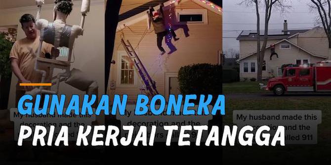 VIDEO: Gunakan Boneka, Pria Kerjai Tetangganya Saat Hampir Jatuh dari Atap Genteng