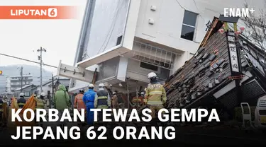 Korban Tewas Gempa Jepang Jadi 62 Orang, Tim Penyelamat Masih Mencari Korban Selamat