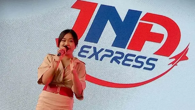 Brisia Jodie saat peluncuran JNA Express di kawasan Kebayoran Baru Jakarta Selatan