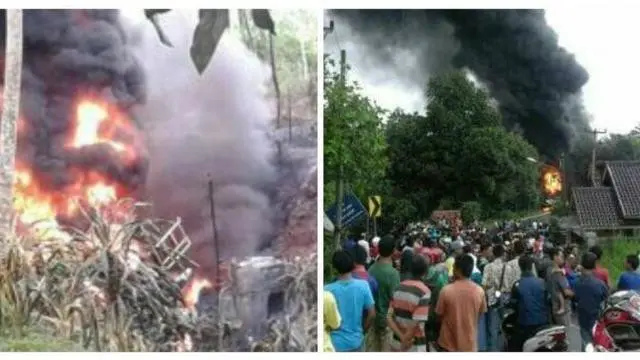 News Flash: Truk Angkut 24.000 Liter BBM Alami Kecelakaan dan Meledak