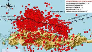 2.119 Gempa Susulan Terjadi di NTT, 70 Dirasakan Warga