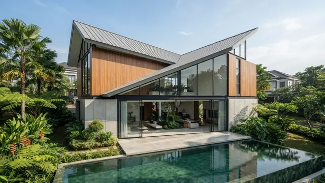 Desain Rumah Minimalis Atap Miring yang Terlihat Mewah