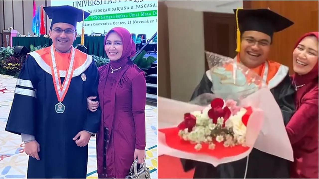 6 Potret Sahrul Gunawan Wisuda S2, Bahagia Didampingi Dine Mutiara