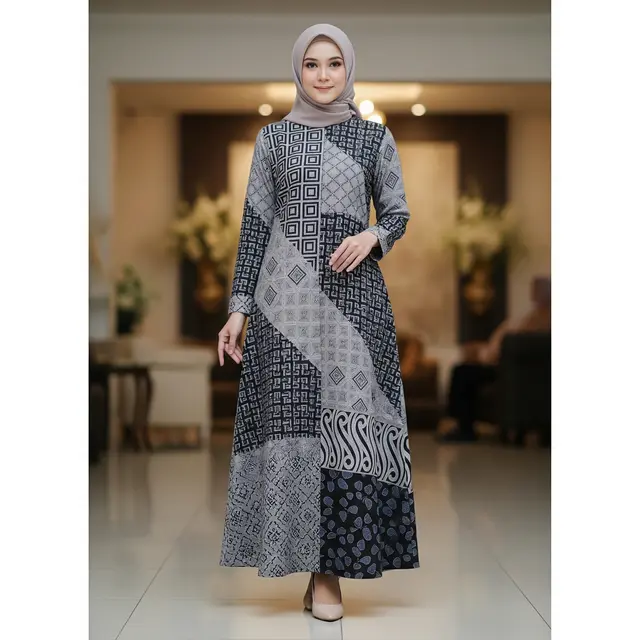 Model Gamis Batik untuk Arisan Wanita