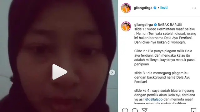 Bongkar Identitas Pelaku Penghina Keluarganya, Gilang Dirga Salah Sasaran