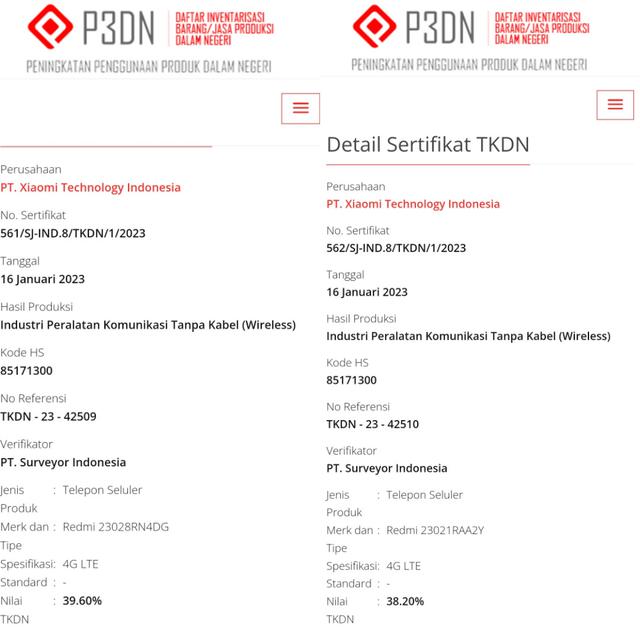 Dua HP Xiaomi Redmi muncul di laman TKDN Kemenperin (TKDN Kemenperin)