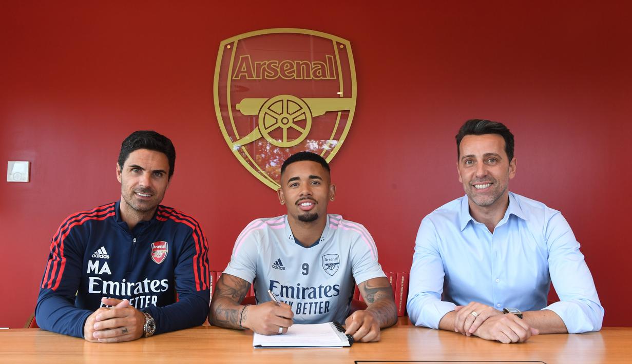 <p>Ia didatangkan ke Arsenal mengisi posisi penyerang tengah yang lowong selain Eddie Nketiah yang masih dalam fase negosiasi untuk perpanjangan kontrak. (Foto: Twitter/Arsenal)</p>