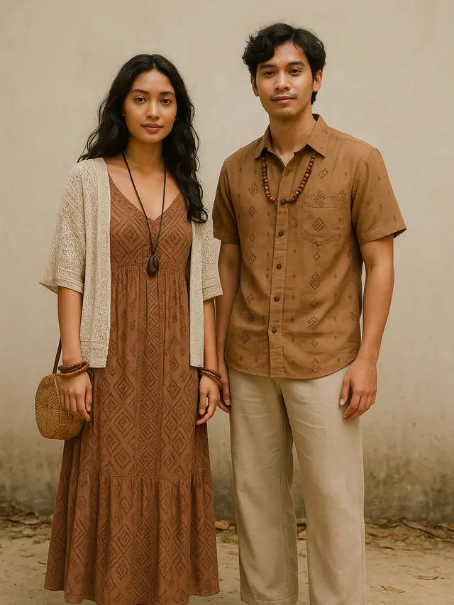 Paduan Earth Tone Outfit untuk Pria dan Wanita di Tahun 2025 (Foto: Rizka Nur Laily via ChatGPT)