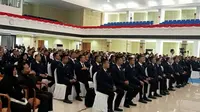 Momen pelantikan mahasiswa baru PEM Akamigas dari berbagai penjuru tanah air. (Liputan6.com/Ahmad Adirin)