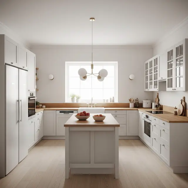 Desain Dapur Modern Klasik dengan Kitchen Set Bentuk U