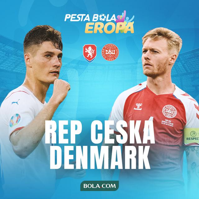 Piala Eropa - Euro 2020 Rep Ceska Vs Denmark - Patrik Schick Vs Simon Kjaer