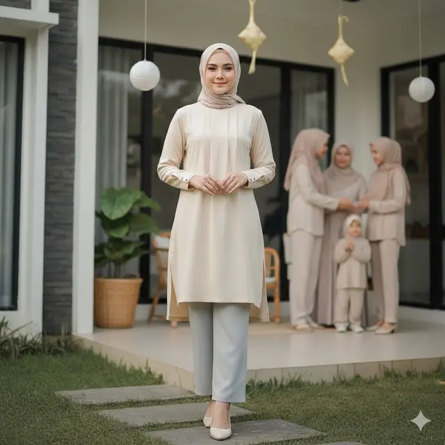 Model Baju Lebaran 2026 (Foto: Gemini AI)