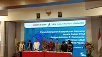 Badan Pengawas Obat dan Makanan Republik Indonesia menjalin kerjasama dengan asosiasi E-Commerce Indonesia (Giovani Dio Prasasti/Liputan6.com)