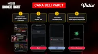 Cara membeli pay per view HSS Rookie Fight di Vidio. (doc. vidio)