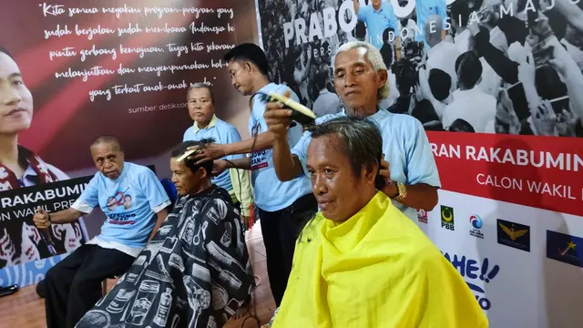 Sejumlah pendukung Prabowo-Gibran cukur gundul. (Istimewa)