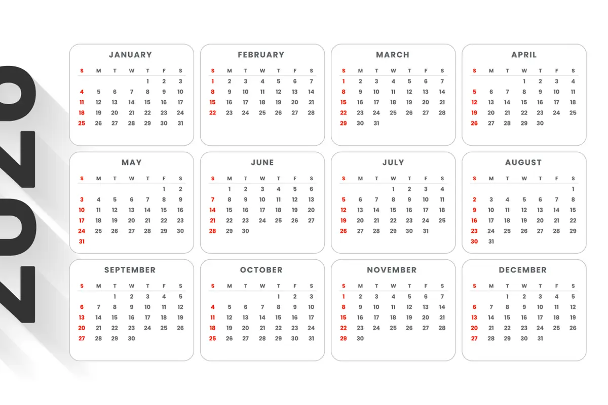Ilustrasi kalender 2026