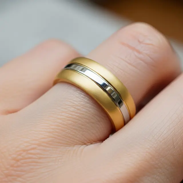 Cincin Emas 10 Gram Kombinasi Matte & Glossy Mewah