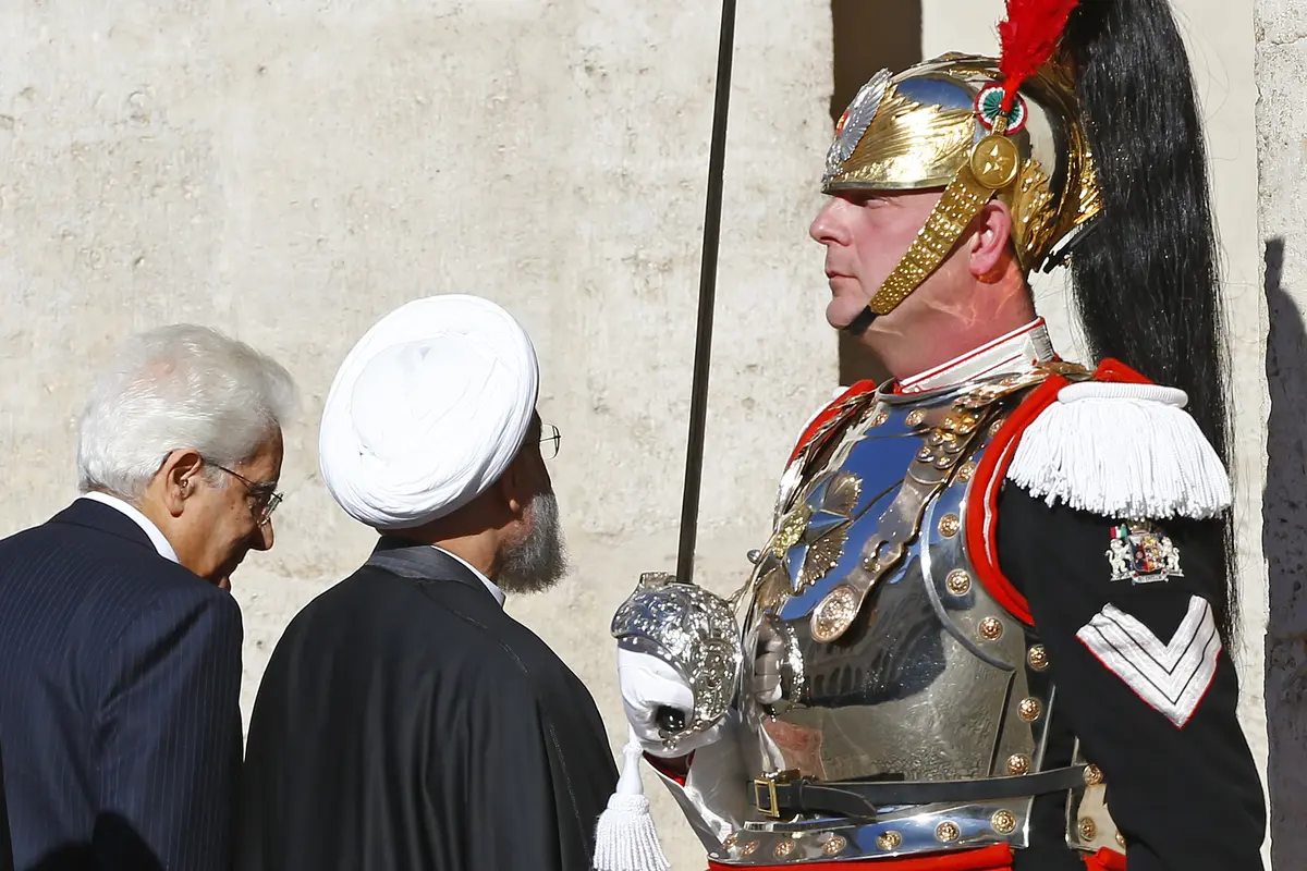 Presiden Iran Hassan Rouhani mengunjungi Italia