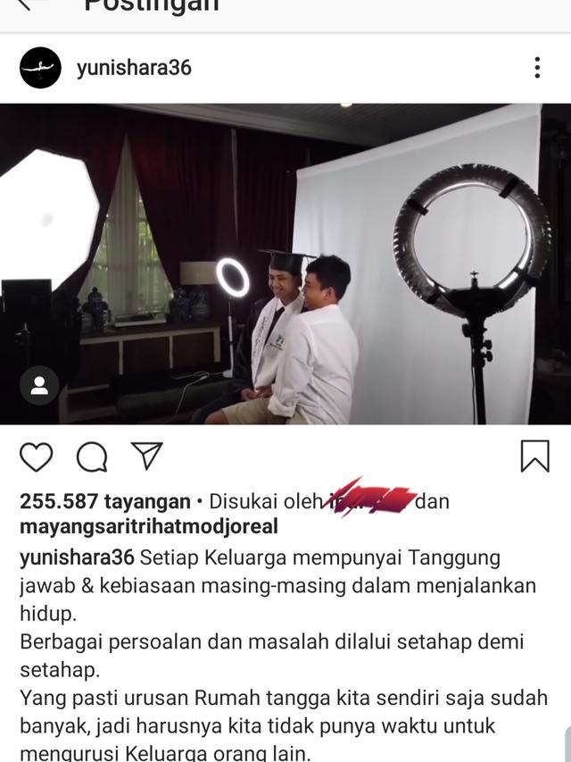 Unggahan Yuni Shara. (Foto: Instagram @yunishara36)