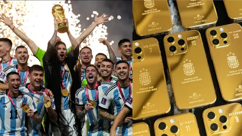 Lionel Messi Bagikan iPhone 14 Emas ke Skuad dan Staf Tim Argentina