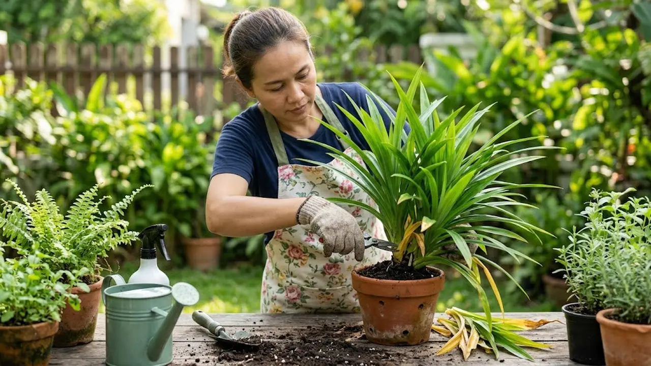 9 Cara Membuat Tanaman Pandan Tetap Rimbun di Pot Kecil, Sehat dan Produktif