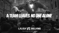 LALIGA VS sebuah platform yang berkomitmen untuk memberantas kebencian baik di dalam maupun di luar stadion dan yang berfokus pada rasisme musim lalu, kini mengalihkan perhatiannya pada sebuah inisiatif baru: LALIGA VS Bullying. (Bola.com/Dok. LALIGA)