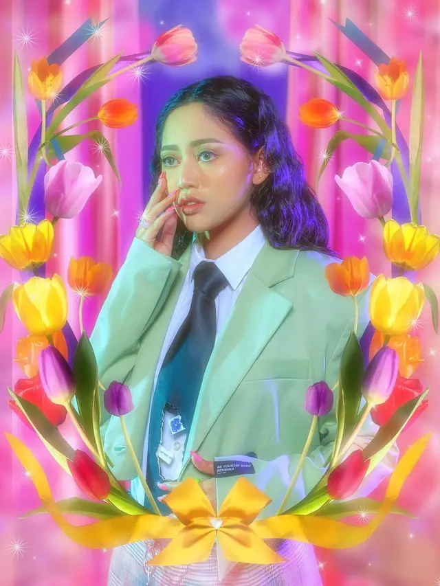 Gaya Pemotretan Rachel Vennya Dengan Tema Colorful. (Sumber: Instagram/haqeeu)