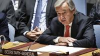 Sekjen PBB Antonio Guterres berbicara di hadapan DK PBB (AP)