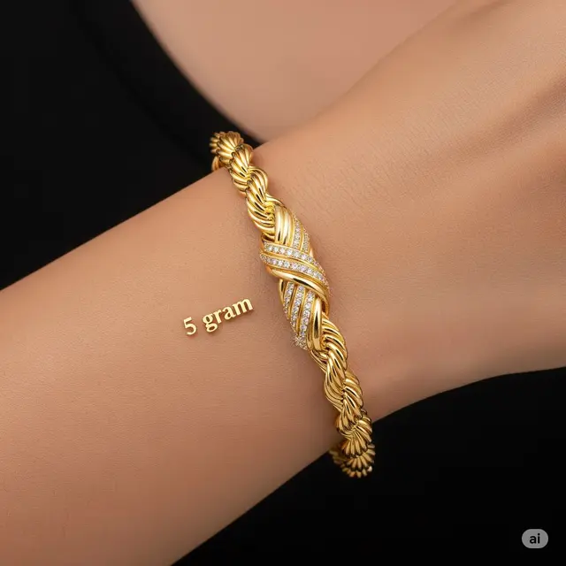 Model Gelang Emas Dewasa Terbaru 5 Gram. Foto: Gemini