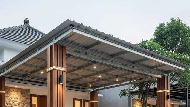 carport sederhana dari besi galvanis