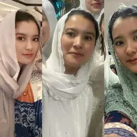 Hadiri Halal Bihalal saat Lebaran identik dengan busana yang santun. Untuk tampil santun yang effortless, kamu bisa tiru gaya Marcella Zalianty mengenakan kerudung berikut ini. [@marcella.zalianty]