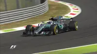 Pebalap Mercedes, Valtteri Bottas, menjadi yang tercepat pada sesi latihan bebas kedua (FP2) F1 GP Italia di Sirkuit Monza. (Twitter/@F1)