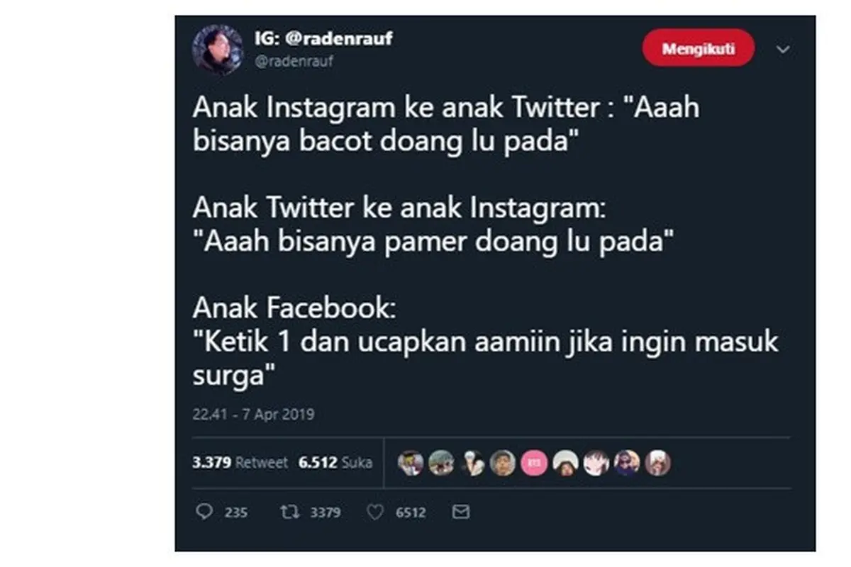 Perbedaan Komentar Anak Instagram, Twitter dan Facebook