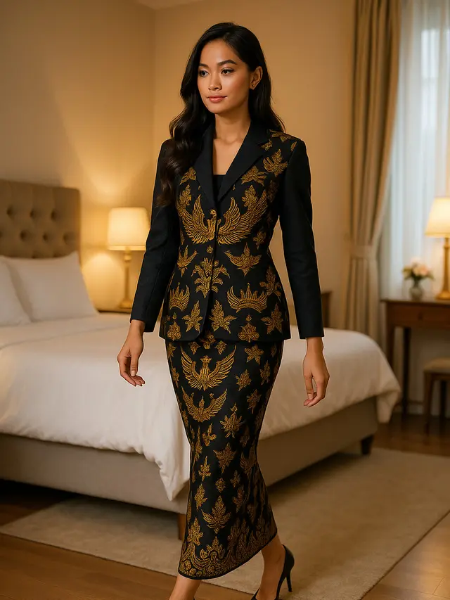 Batik Kombinasi Kain Polos