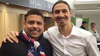 Zlatan Ibrahimovic ngefans berat dengan mantan pemain Timnas Brasil, Ronaldo Luis Nazario de Lima.