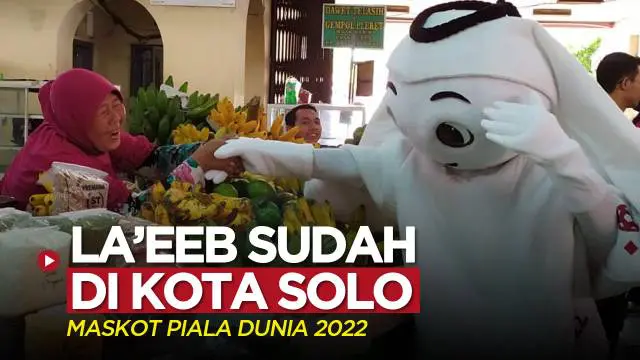 Berita video momen keseruan maskot Piala Dunia 2022, La'eeb, saat berada di Kota Solo, Jawa Tengah, hari ini, Jumat (28/10/2022).