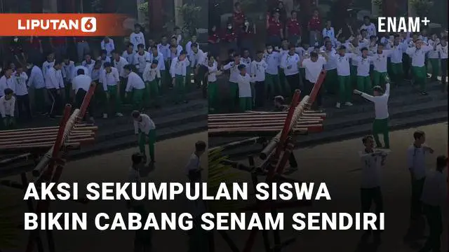 Aksi kocak sekumpulan siswa bikin cabang senam sendiri di sekolah mengundang perhatian.