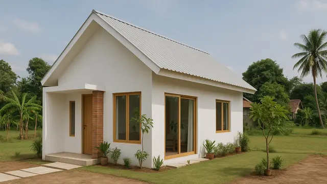 Model Rumah Tembok Minimalis Modern di Desa/ Ilustrasi gambar oleh AI