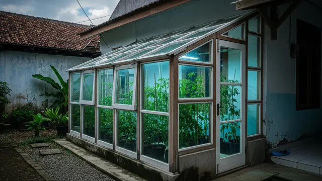 Rumah Kaca Mini dari Jendela atau Pintu Kaca Bekas