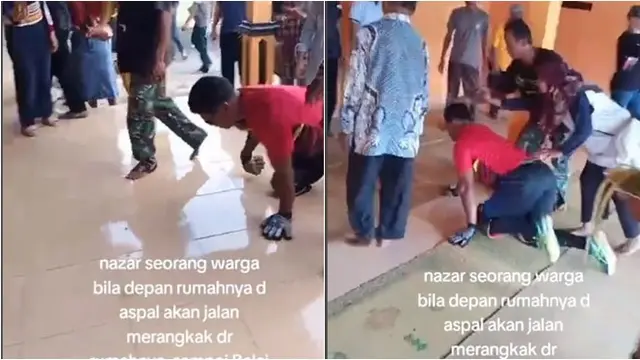 Penuhi Nazar, Warga Gunungkidul Ini Merangkak Sejauh 1 KM di Jalanan Beraspal
