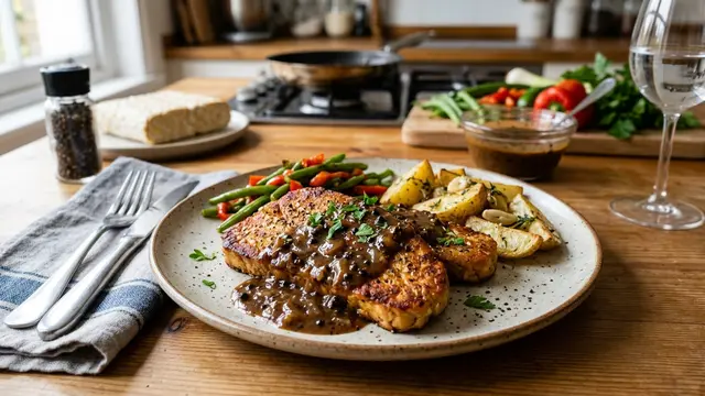 Resep Steak Tempe Saus Lada Hitam ala Restoran yang Mudah Dibuat di Rumah (AI Generated)