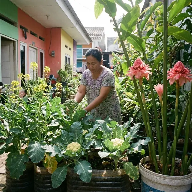 Menanam sayur brokoli sampai kembang kol di teras