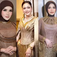 Di tengah dekorasi modern yang berkilau, deretan sosok perempuan terdekat kedua mempelai tampil mencuri perhatian. Mulai dari Maia Estianty, Shendy Hadju, dan  Mulan Jameela.